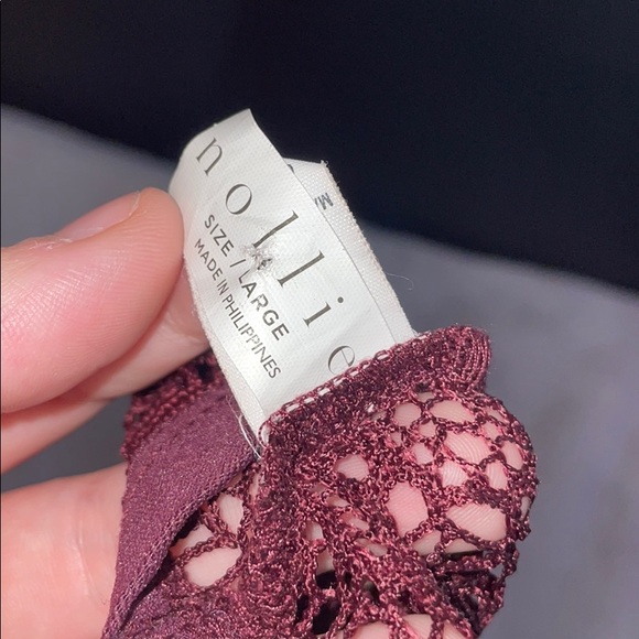 Nollie Lace Bralette Maroon Cream Size Large - Picture 4 of 6